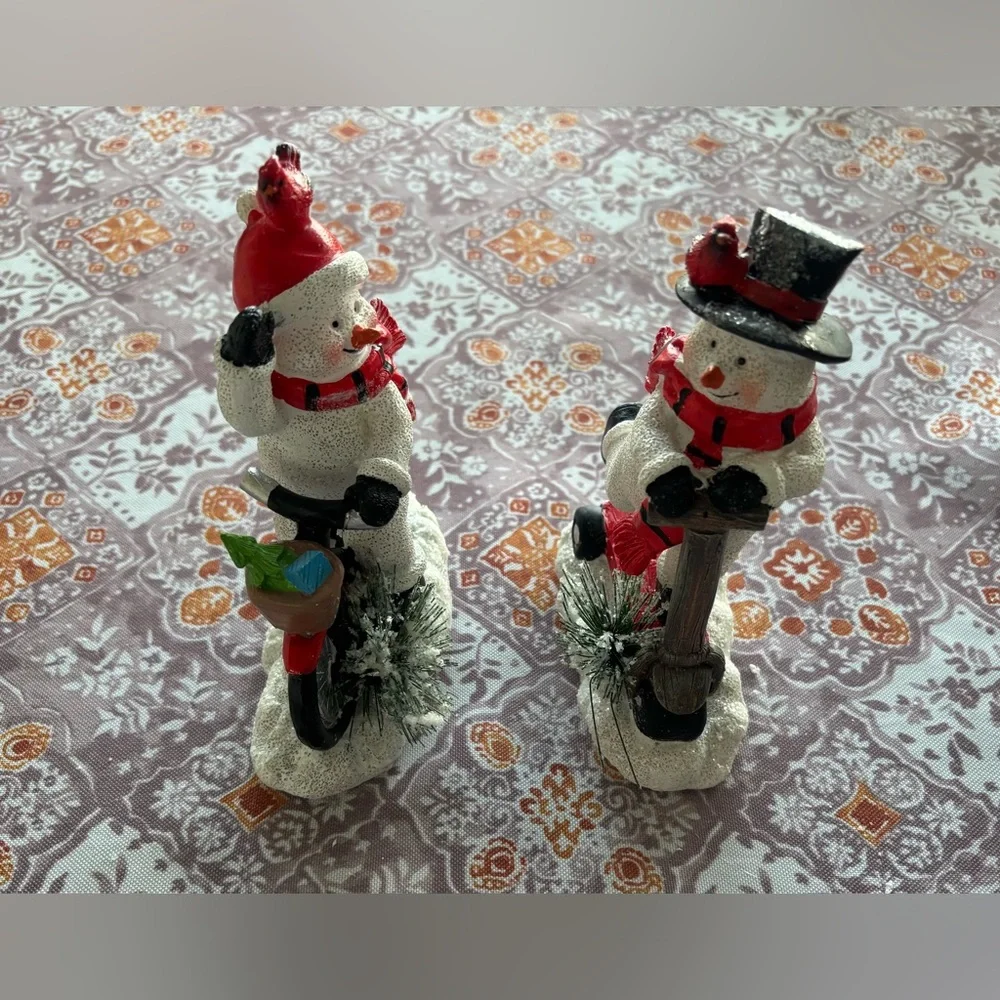 iStatue Snowmen on Bike Christmas Collection Figurines New in Original Package